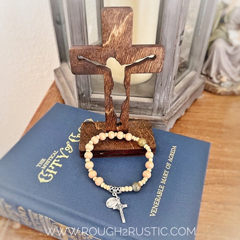 Decade Rosary Bracelet and Crucifix Gift Set