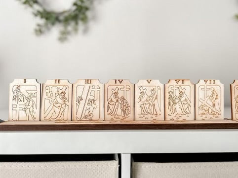 Engraved Shelf Display Stations of the Cross