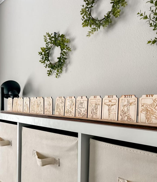 Engraved Shelf Display Stations of the Cross