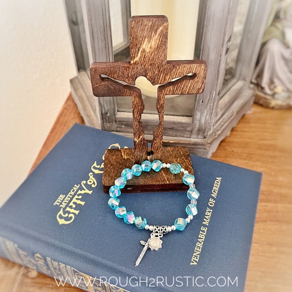 Decade Rosary Bracelet and Crucifix Gift Set