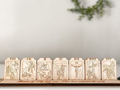 Engraved Shelf Display Stations of the Cross