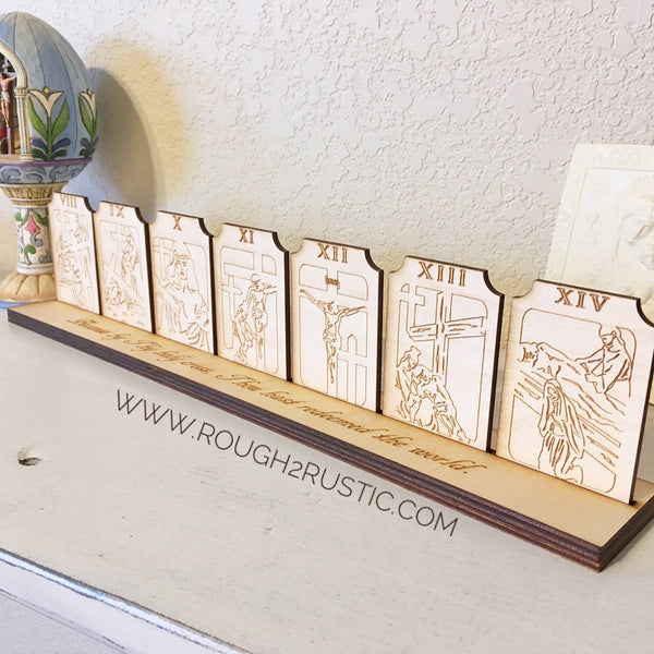 Engraved Shelf Display Stations of the Cross