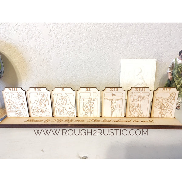 Engraved Shelf Display Stations of the Cross