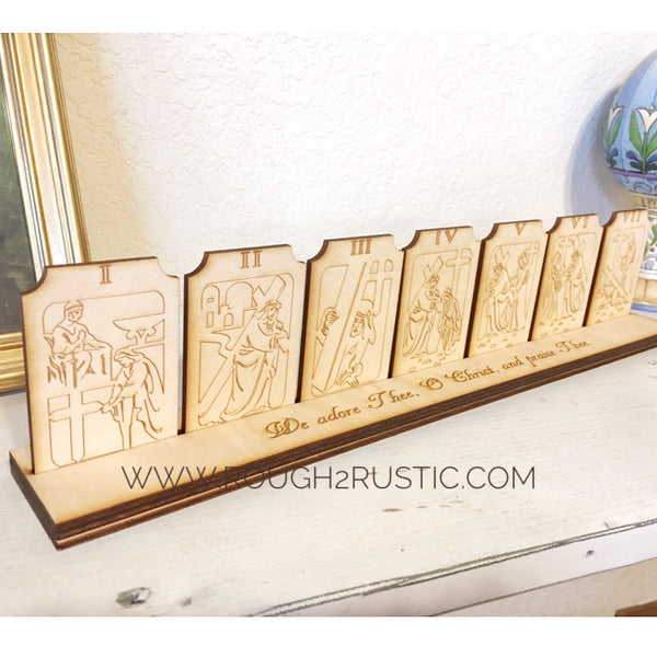 Engraved Shelf Display Stations of the Cross