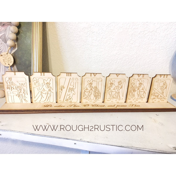 Engraved Shelf Display Stations of the Cross