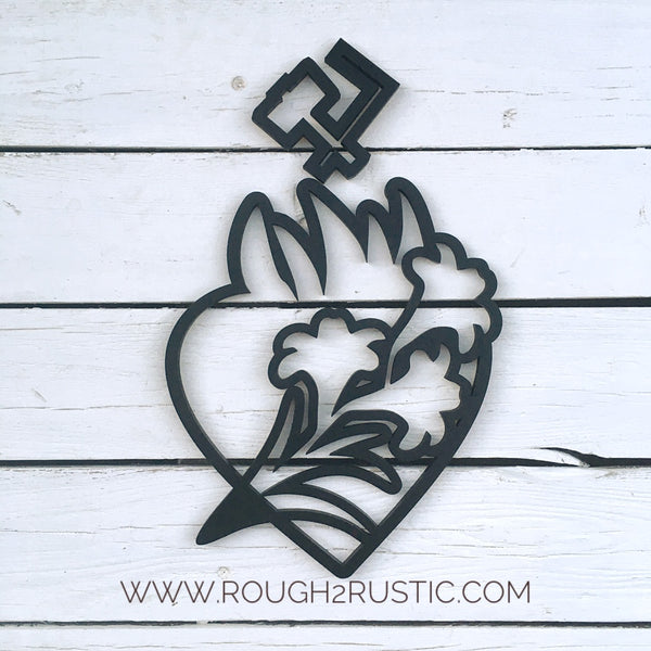 Holy Family Hearts - Wooden Wall Hanging