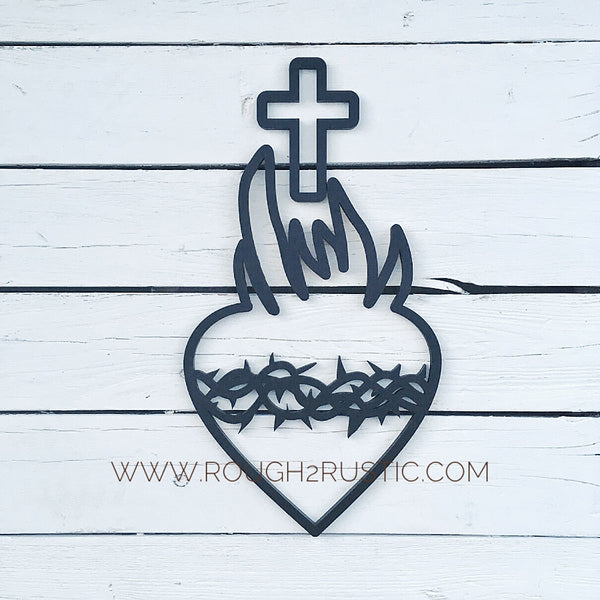 Holy Family Hearts - Wooden Wall Hanging