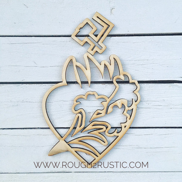 Holy Family Hearts - Wooden Wall Hanging