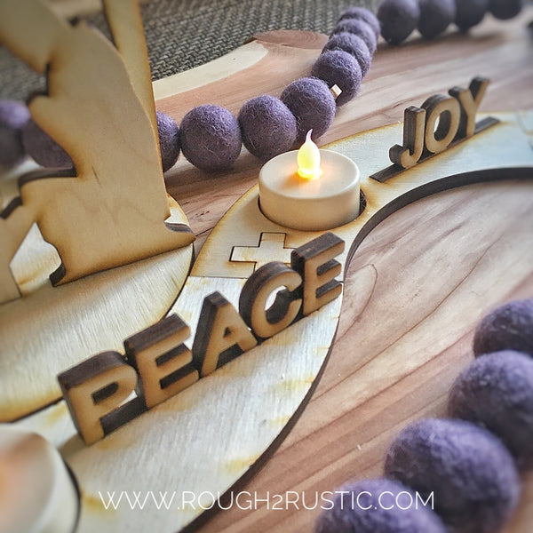 Adjustable Wood Advent Wreath (11 pieces)
