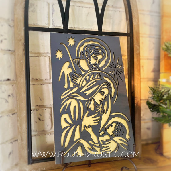 Wood Nativity Portrait 1