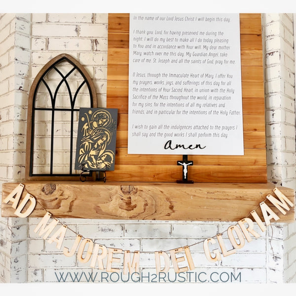 AD MAJOREM DEI GLORIAM wood garland