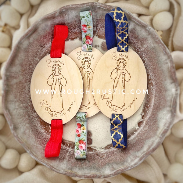 Divine Mercy Engraved Wood Bookmark