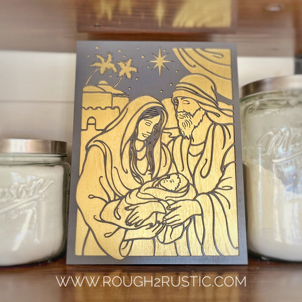 Wood Nativity Portrait 2