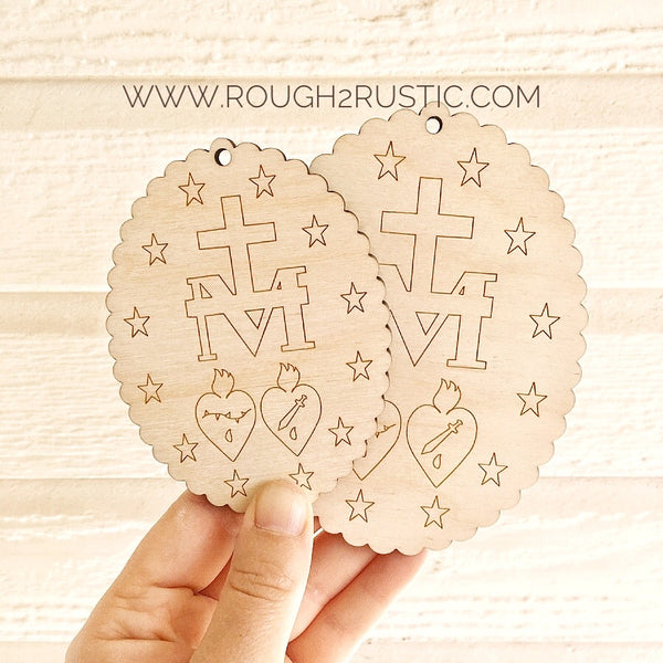 Engraved Natural Miraculous Medal - Back Only