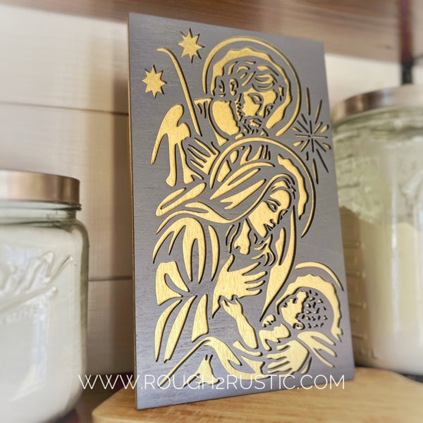 Wood Nativity Portrait 1