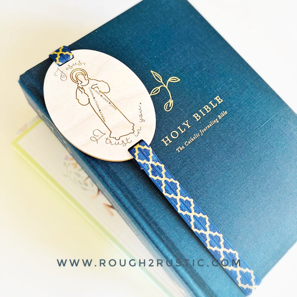 Divine Mercy Engraved Wood Bookmark