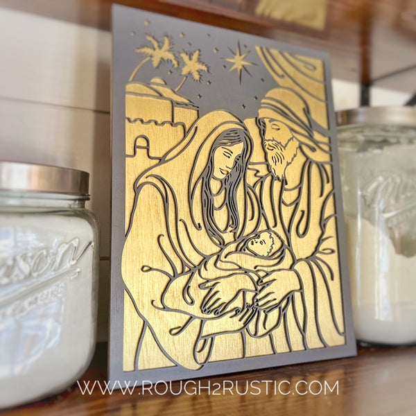 Wood Nativity Portrait 2