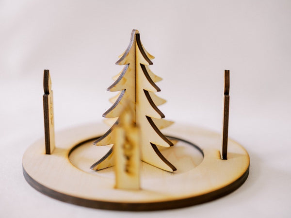 10 Piece Wood Advent/Nativity Wreath
