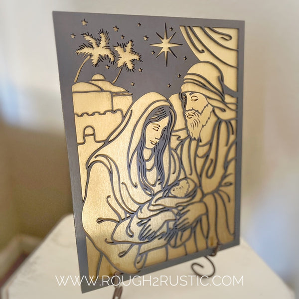 Wood Nativity Portrait 2