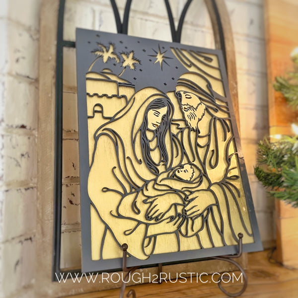 Wood Nativity Portrait 2