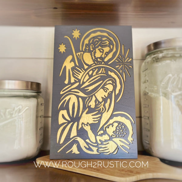 Wood Nativity Portrait 1