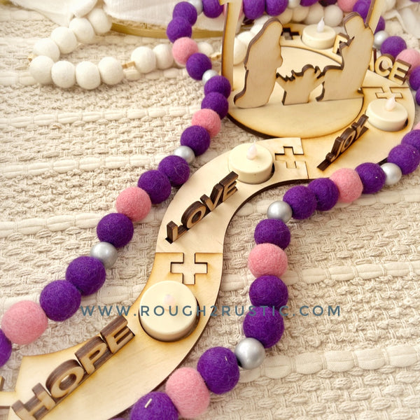 Adjustable Wood Advent Wreath (11 pieces)