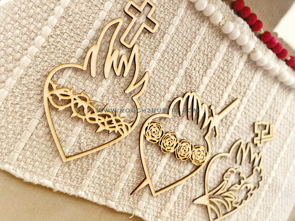 Holy Family Hearts - Wooden Wall Hanging
