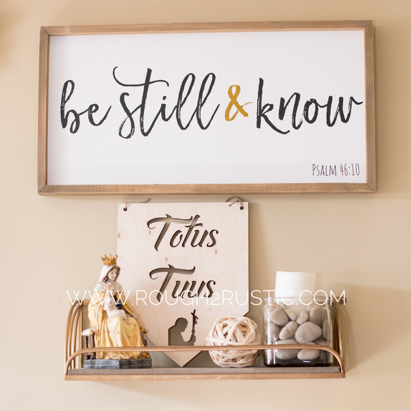 12 Inch St. John Paul II Totus Tuus Wood Banner