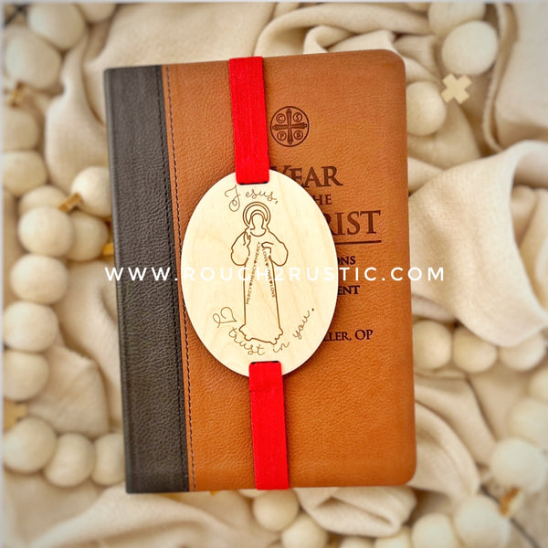 Divine Mercy Engraved Wood Bookmark