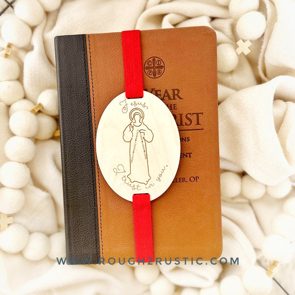 Divine Mercy Engraved Wood Bookmark