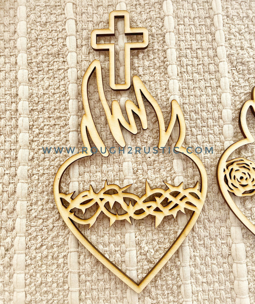 Holy Family Hearts - Wooden Wall Hanging