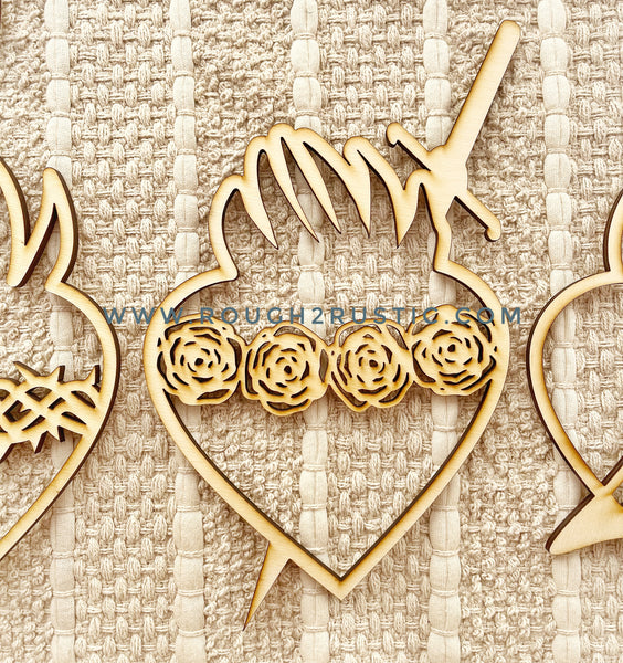 Holy Family Hearts - Wooden Wall Hanging
