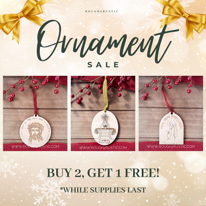 Buy 2 Get 1 FREE Ornaments, Wood Medals, and Notepads