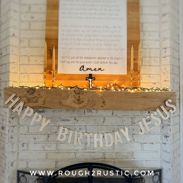 HAPPY BIRTHDAY JESUS Wood Garland