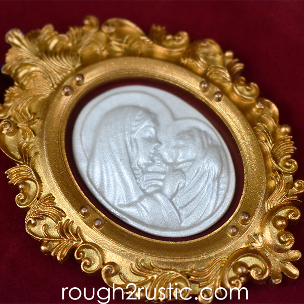Gold and Red Framed Intaglio Ornaments