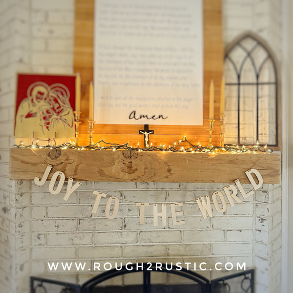 JOY TO THE WORLD Wood Garland