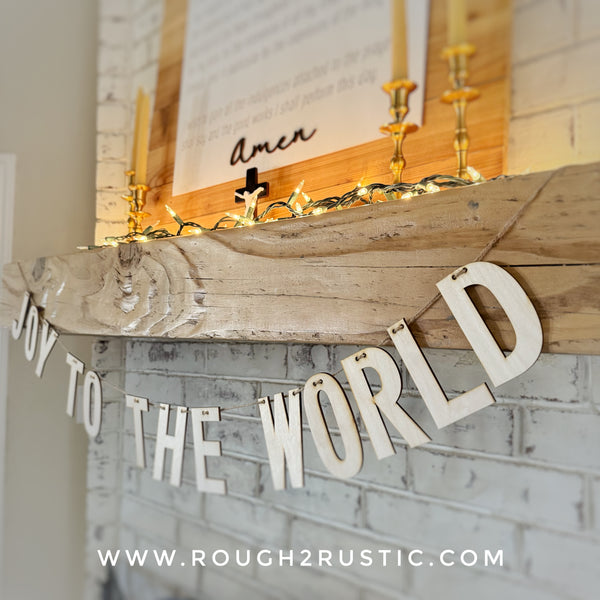 JOY TO THE WORLD Wood Garland