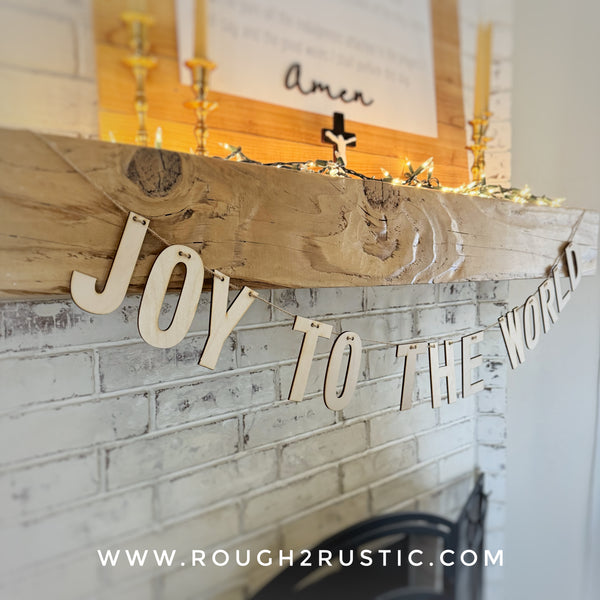 JOY TO THE WORLD Wood Garland