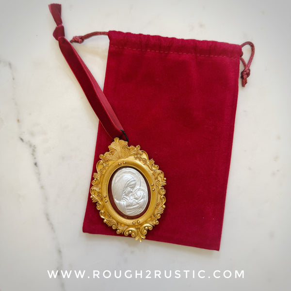 Gold and Red Framed Intaglio Ornaments
