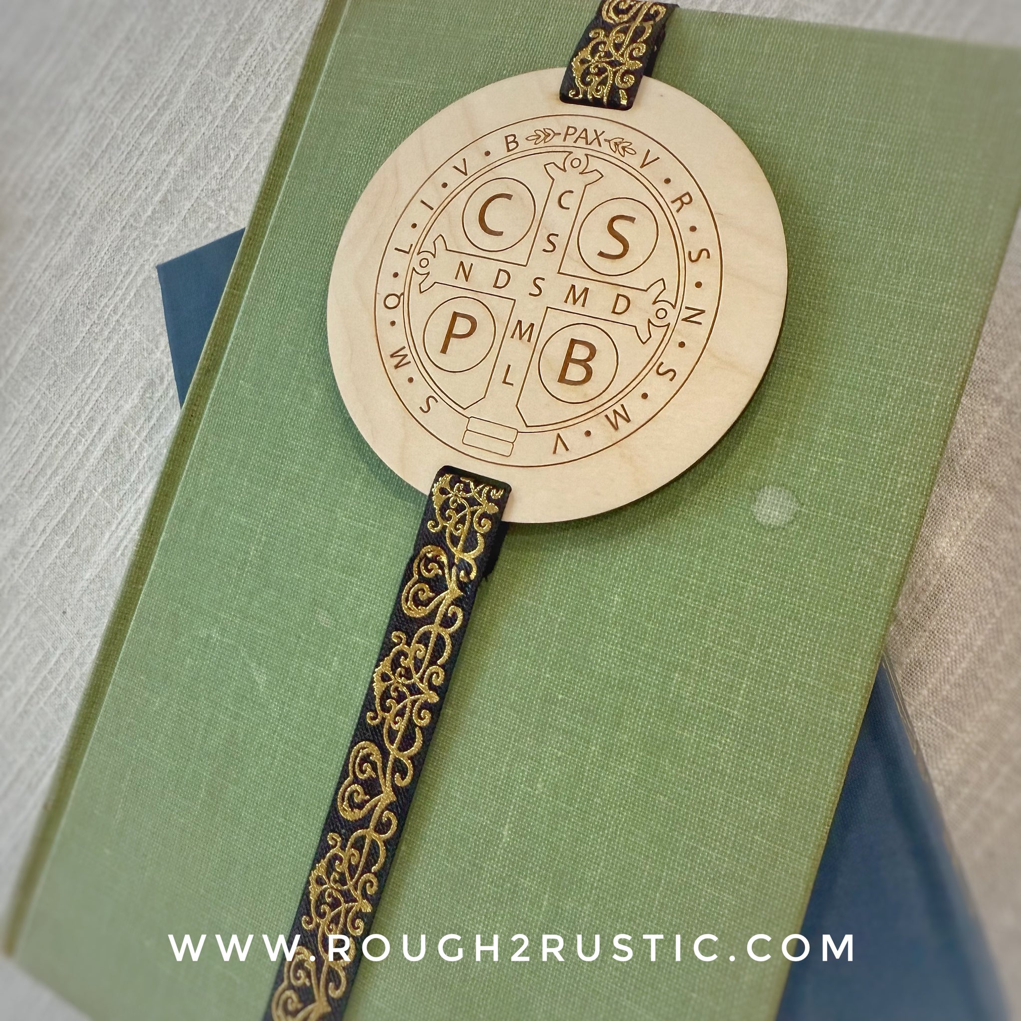 St Benedict Engraved Wood Bookmark