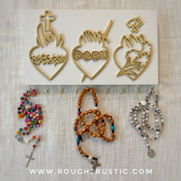 Holy Family Hearts Rosary Hanger