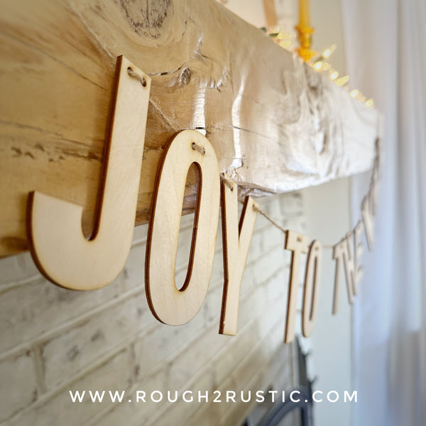 JOY TO THE WORLD Wood Garland