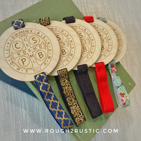 St Benedict Engraved Wood Bookmark