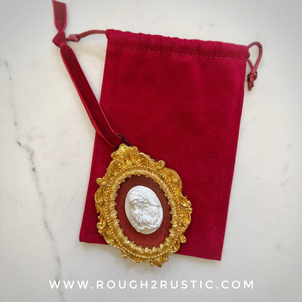 Gold and Red Framed Intaglio Ornaments