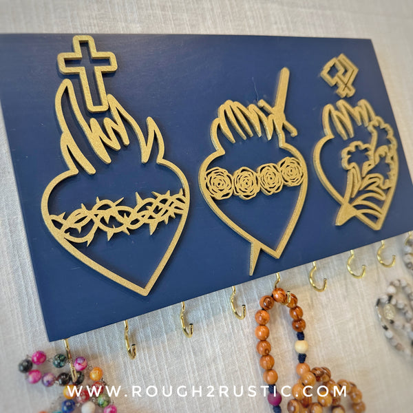 Holy Family Hearts Rosary Hanger