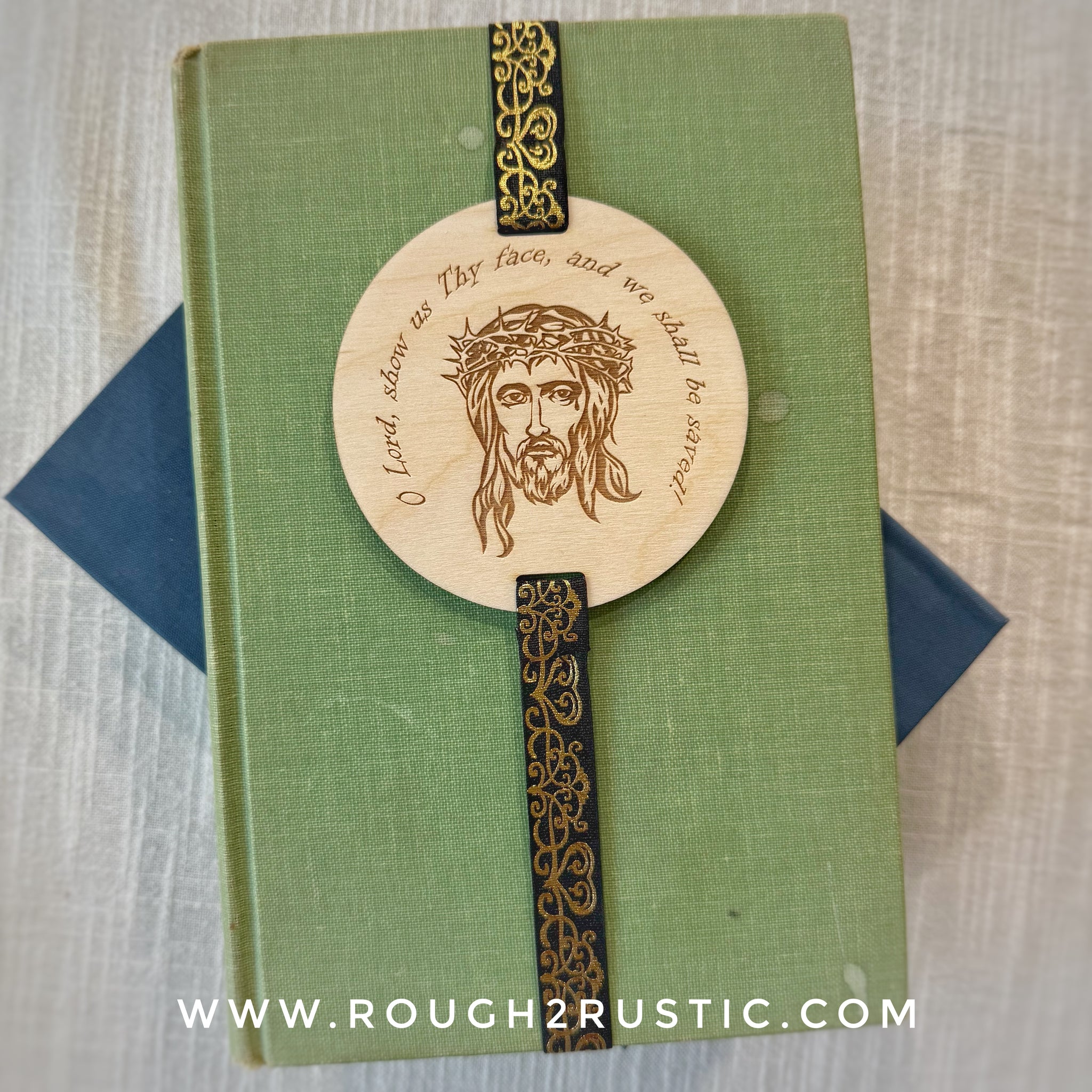 Holy Face of Jesus Engraved Wood Bookmark