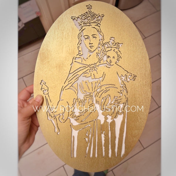 *PREORDER* Wood Mary, Help of Christians Portrait