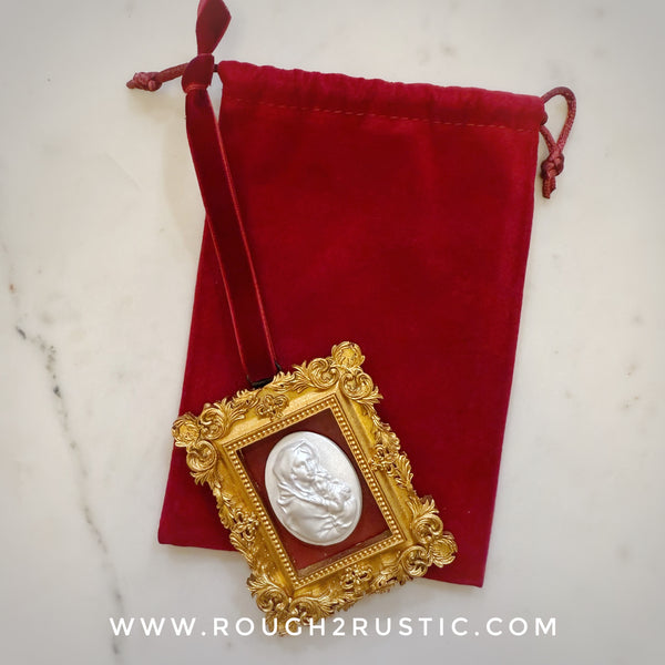 Gold and Red Framed Intaglio Ornaments
