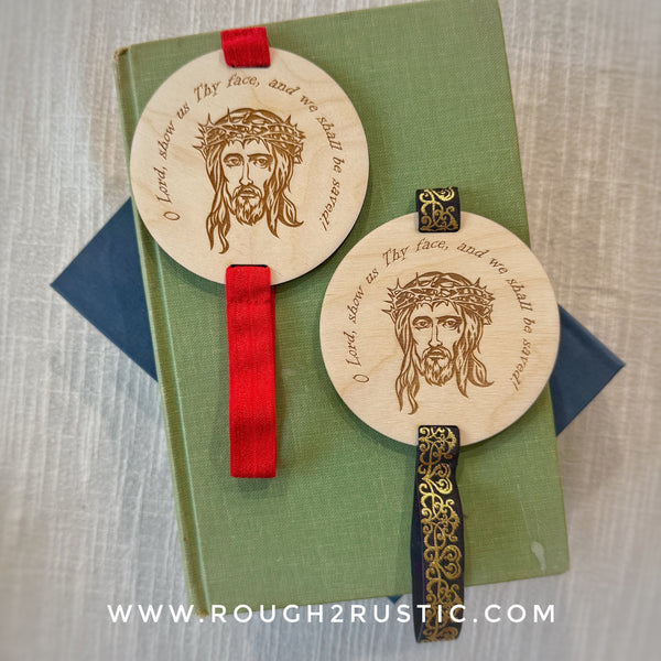 Holy Face of Jesus Engraved Wood Bookmark