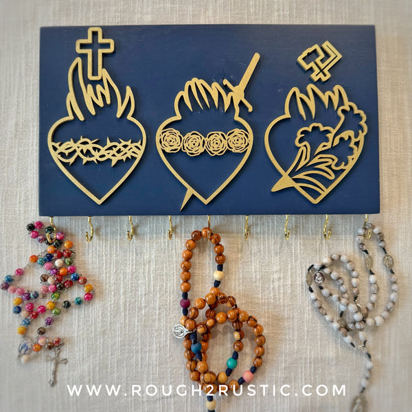 Holy Family Hearts Rosary Hanger